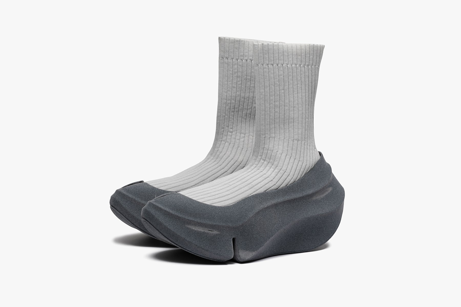 grounds ORCA RIB SOCK FLOCKY SCRATCH GRAY /GRAY