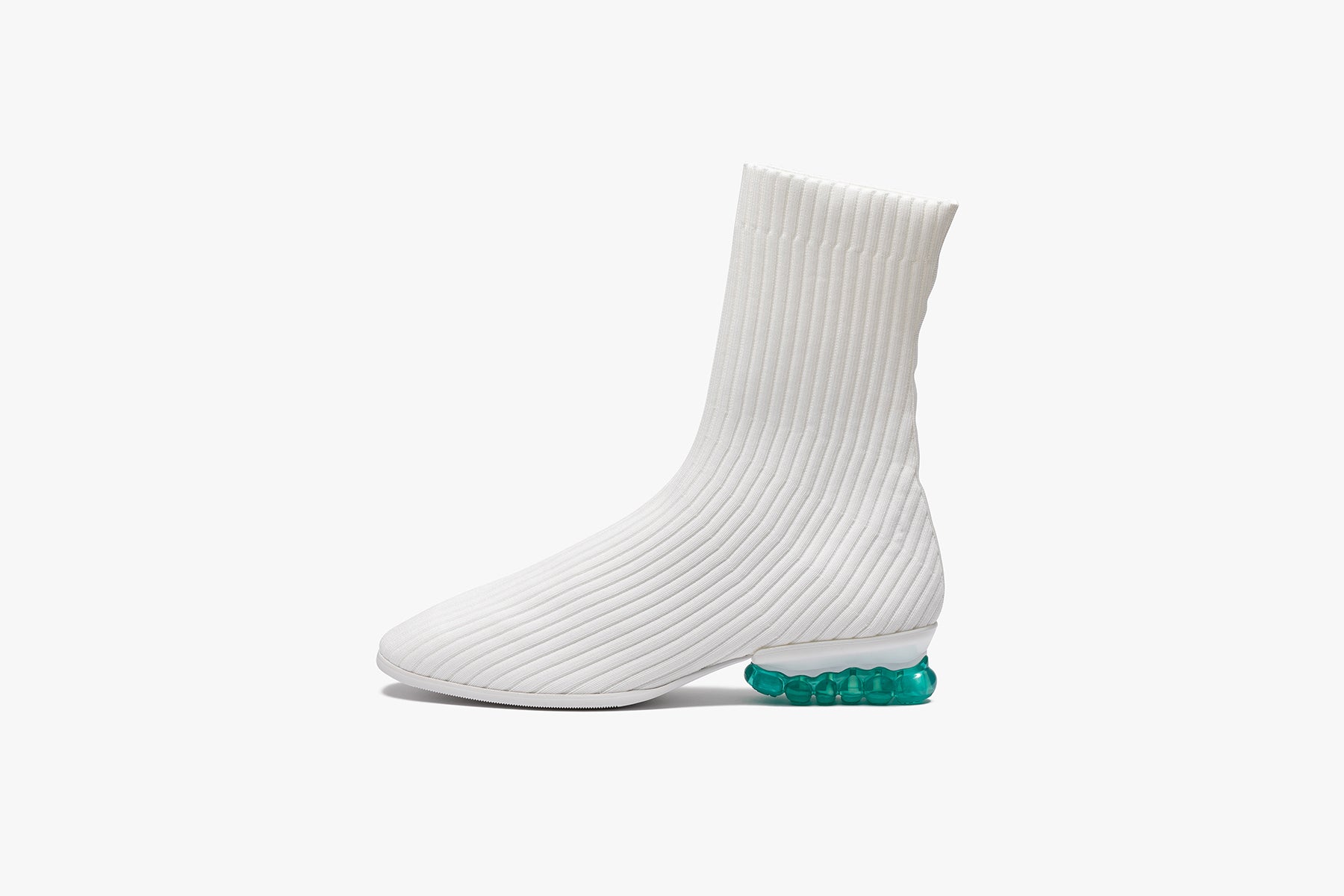 grounds BABY JEWELRY RIB SOCK  WHITE / TURQUOISE