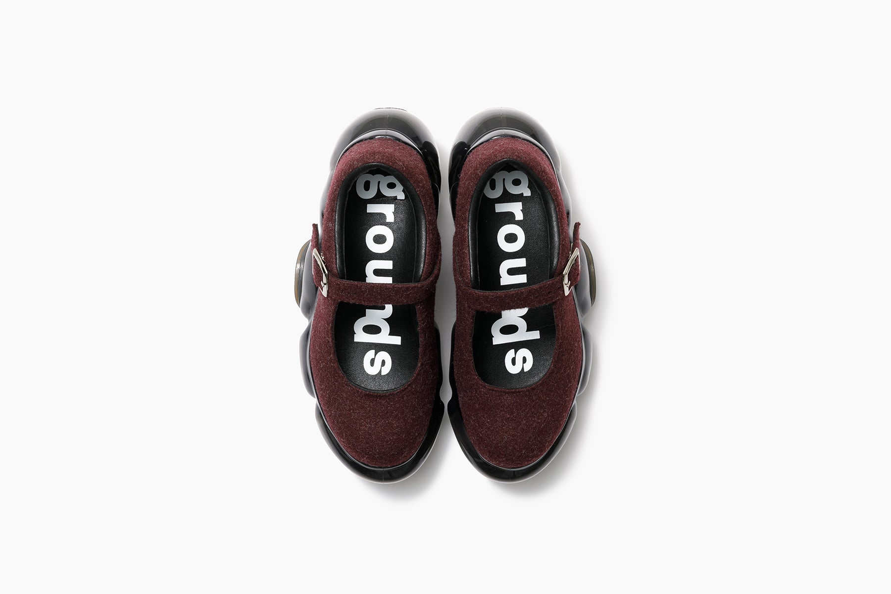 grounds MOOPIE PEBBLE WINE FELT / BLACK