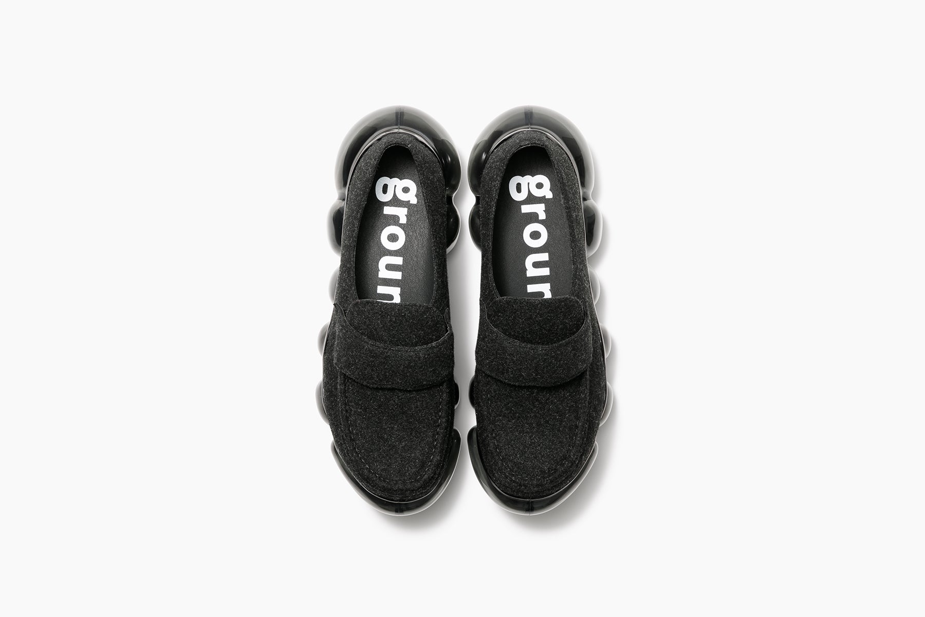 grounds JEWELRY FELT LOAFER BLACK / BLACK