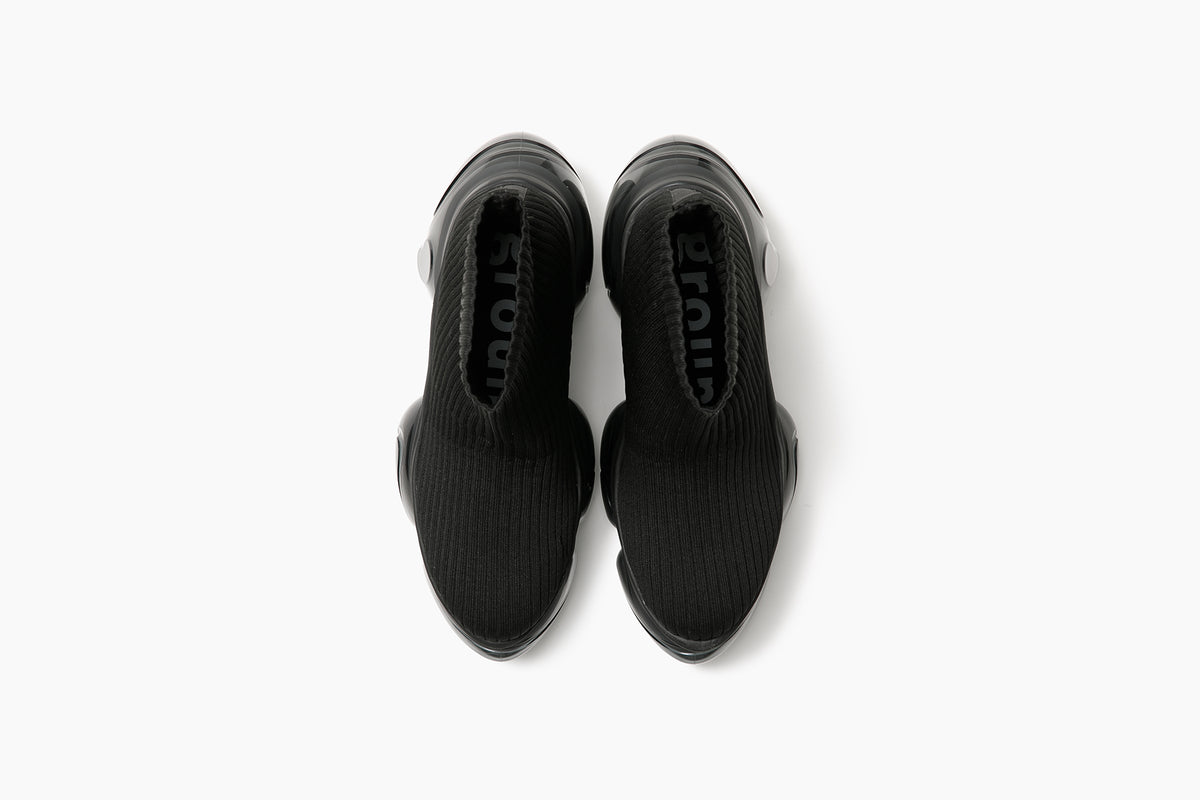 grounds LOOPIE PETIT RIB SOCK BLACK / BLACK