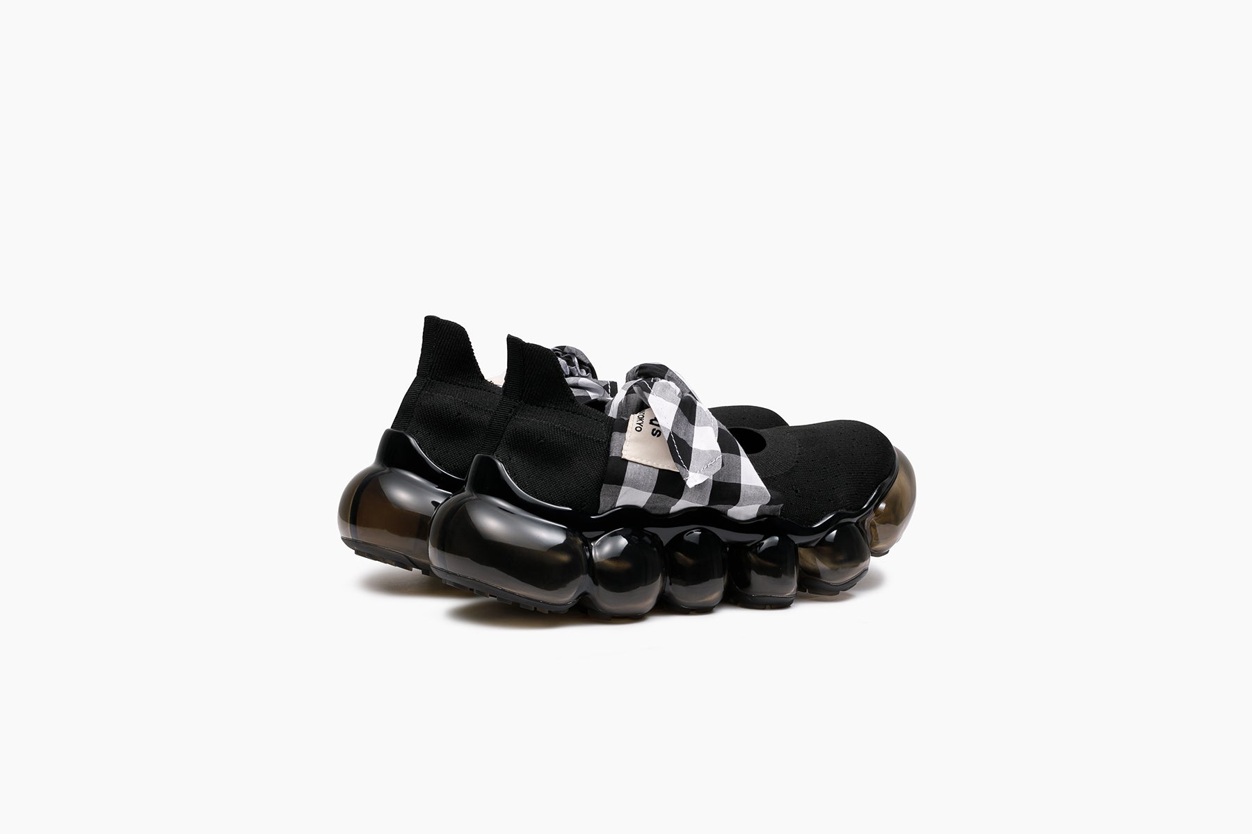 grounds JEWELRY HANKIE PUMPS BLACK WHITE GINGHAM / BLACK