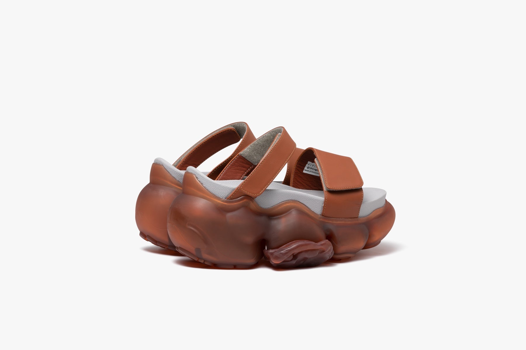 grounds MOOPIE LEATHER SANDAL BROWN / FROST BROWN